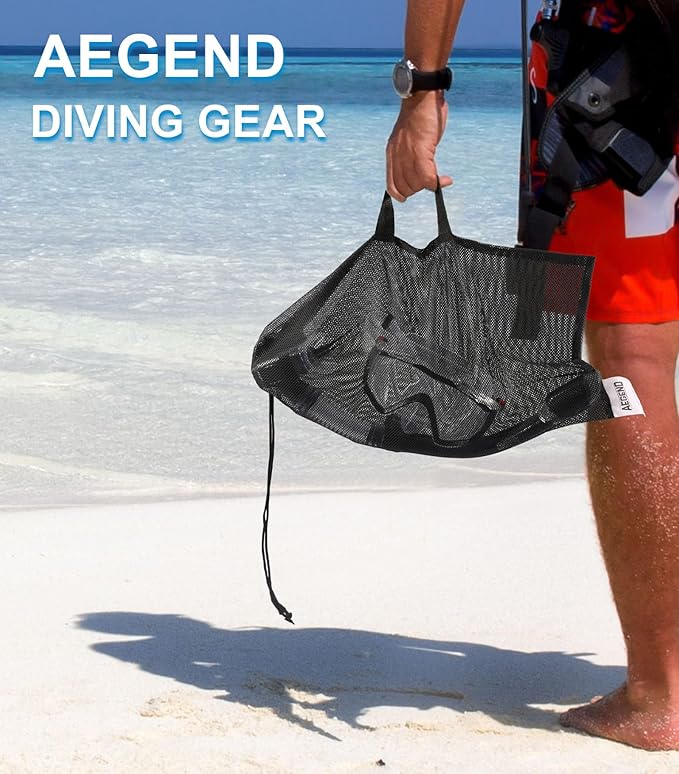 Aegend Snorkeling Gear for Adults Youth Kids, Dry Snorkel Set Panoramic View Enhanced Anti-Leak and Anti-Fog Technology, Adjustable Strap for Snorkeling Scuba Diving Swimming with Mesh Bag