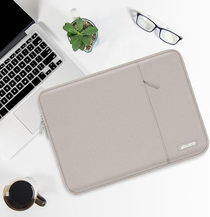 MOSISO Laptop Case 16 inch, 15-15.6 inch Laptop Sleeve Compatible with MacBook Pro 16 M4 M3 M2 M1, HP Acer Dell Lenovo ASUS Notebook, Polyester Vertical Computer Sleeve Bag with Pocket, Stone Gray