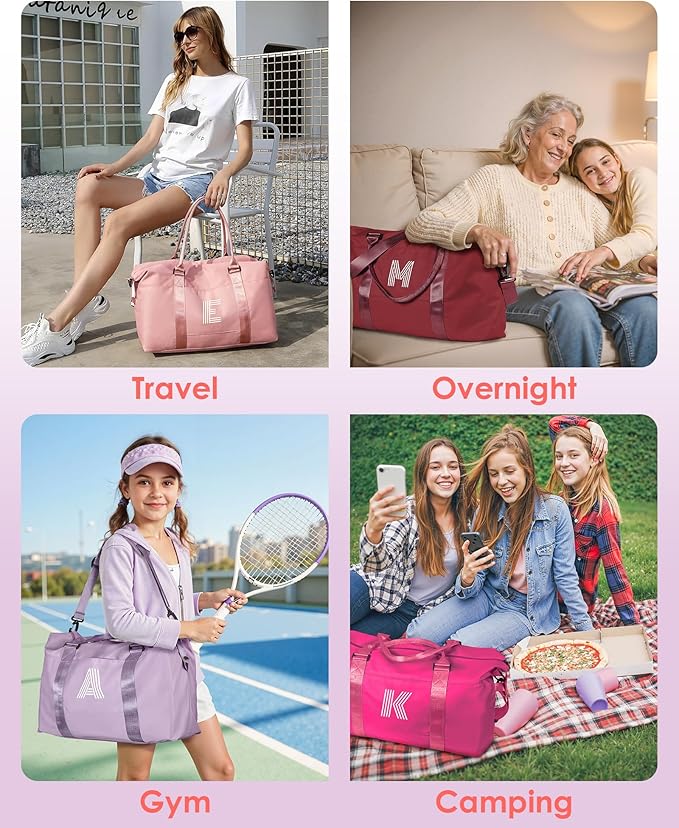 Gifts for Friends Female Mom, Initial Travel Duffel Bag, Gym Bag, Duffel Bag,Personalized Weekender Bag，Friend Wedding Girlfriend Birthday Gifts for Women Gifts for Teen Girls (Letter Y)