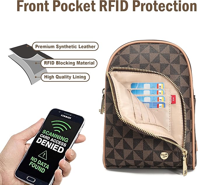 INICAT RFID Blocking Sling Bag,Anti Theft Crossbody Bags for Women,Travel Gifts Cross Body Purses Vegan Leather