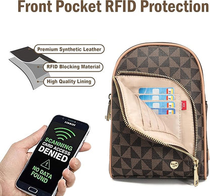 INICAT RFID Blocking Sling Bag,Anti Theft Crossbody Bags for Women,Travel Gifts Cross Body Purses Vegan Leather