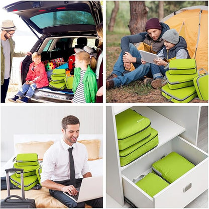 Gonex Compression Packing Cubes, 3pcs/4pcs Expandable Storage Travel Luggage Bags Organizers
