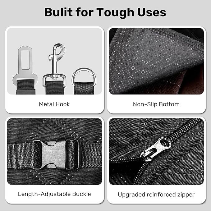 Zanch Heavy-Duty Dog Truck Seat Cover, Flat Solid Back Seat Extender for Multi Large Dogs, Hard-Base Supports 450 lb, Waterproof Hammock Protector, XL for Full-Size Crew Cab Trucks & SUVs, Green