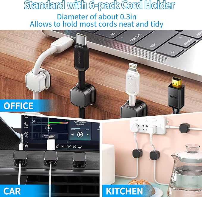 No Drill Under Desk Cable Management Tray, SONATURE 25.3" Cord Organizer for Table, Clamp Mount Desk Cable Management, Premium Carbon Steel Cable Organizer for Office, Home (Black)