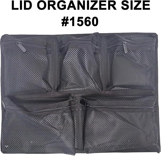 UPGRADED LAFENLIN Lid Organizer for Pelican 1560 Case, 5 Mesh Pockets Storage Organizer, Fits Camera Cases, Diving Dry Boxes, Hard Cases & Toolboxes, Includes Screws & Velcro, Durable, Thickening Mesh