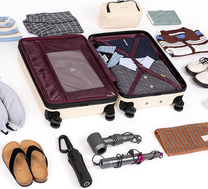 Expandable Luggage Sets 5 Piece,Suitcases with Wheels,ABS Hard Case Luggage with TSA Lock Spinner Wheels,Carry On Luggage Set (5 Piece Sets (20"/24"/28"/DB/TB))