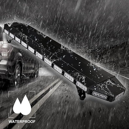 48" 104LED Extreme High Intensity Construction Emergency Warning Strobe Light Bar Rooftop Low Profile Law Enforcement Hazard Flashing for Tow Truck Vehicle (Amber/Amber)