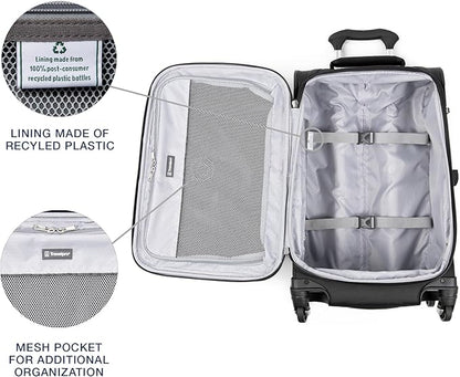 Travelpro Maxlite 5 Softside Expandable Luggage with 4 Spinner Wheels, Lightweight Suitcase, Men and Women, International, Black, Carry-on 21-Inch