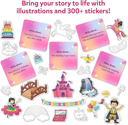 Skillmatics Storybook Art Kit - Create Fairytale Stories, DIY Craft & Writing Kit with 300+ Stickers, Scrapbooking & Journal Activity, Christmas Gifts for Kids Ages 5, 6, 7, 8, 9, 10
