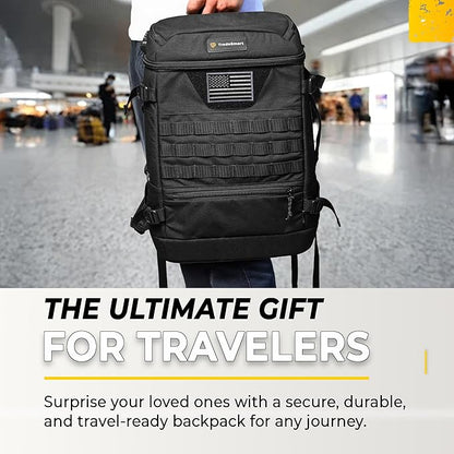 TradeSmart Tactical Carry On Backpack – Max Airline Size, 3 TSA Locks, Laptop Compartment & Cordura Fabric