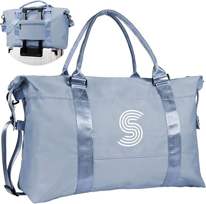 Bridesmaid Gifts, Initial Travel Duffel Bag, Gym Bag, Duffel Bag,Personalized Weekender Bag，Overnight Bag Friend Wedding Girlfriend Birthday Gifts for Women Gifts for Teen Girls (Letter S)