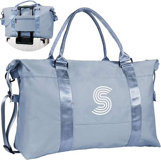 Bridesmaid Gifts, Initial Travel Duffel Bag, Gym Bag, Duffel Bag,Personalized Weekender Bag，Overnight Bag Friend Wedding Girlfriend Birthday Gifts for Women Gifts for Teen Girls (Letter S)