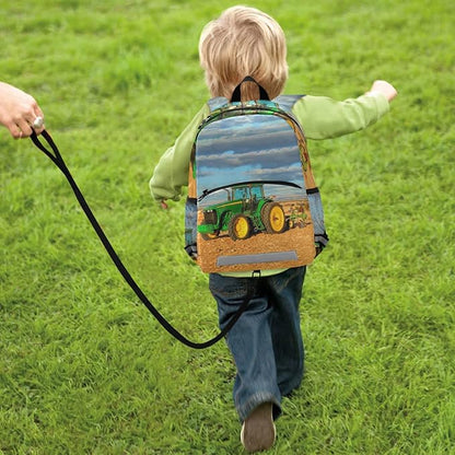 Tractor Kid's Toddler Backpack for Boys Girls Preschool Nursery with Safety Leash (012213)