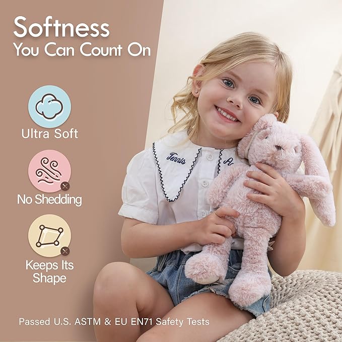 Moonkie Hug & Go™ Bunny Toddler Backpack – Soft Plush Bag with Detachable Toy for Girls Aged 2–4 | Perfect for Daycare | Travel & Birthday Gifts