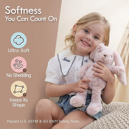 Moonkie Hug & Go™ Bunny Toddler Backpack – Soft Plush Bag with Detachable Toy for Girls Aged 2–4 | Perfect for Daycare | Travel & Birthday Gifts