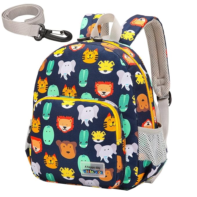 willikiva 3D Dinosaur Backpack Toddler Backpacks for Boys and Girls Kids Backpack Waterproof Preschool Safety Harness Leash (Grey)