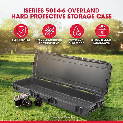 SKB Hard Protective Storage Case, Foam, Wheels for Equipment, iSeries 50" x 14" x 6", Dark Gray