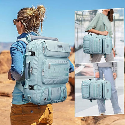 PIJUSHI Travel Backpack for Women Carry on Duffle Bag Backpack For Airplanes Luggage Rucksack with Shoe Compartment(PE048 Blue)