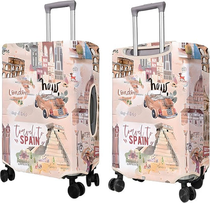 Travel Luggage Cover Suitcase Protector Fits 18-32 Inch Wheel Covers PatternedTravel Related Items Flower Luggage Protector Elastic S