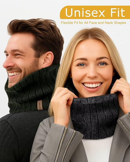 Winter Neck Gaiter for Men – 3 Pack Ski Neck Warmer, Fleece Face Mask Cover, Cold Weather Neck, Neck Warmers