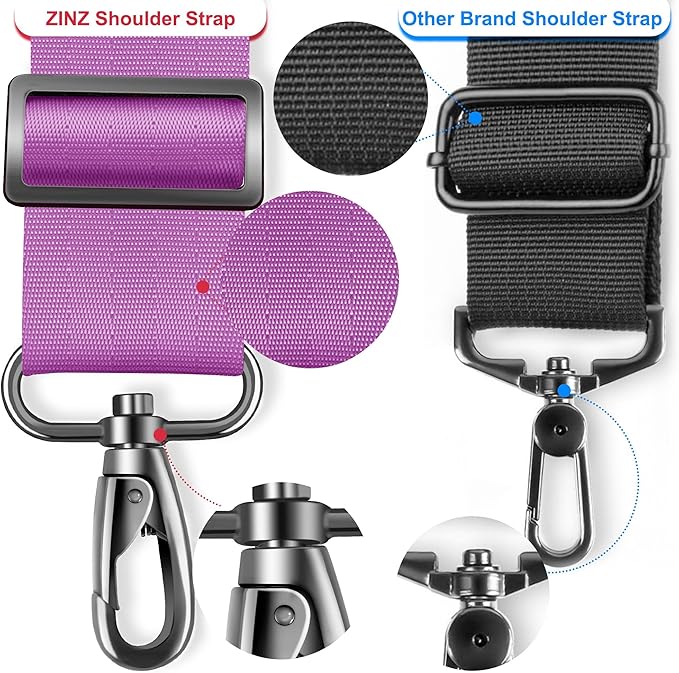 ZINZ 79.5" Universal Strap with Ultra-Thick Fixed Breathable Pad - Adjustable Heavy-Duty Shoulder Strap for Laptop, Crossbody, Luggage, Gym, Camera Bag and More - L01P01