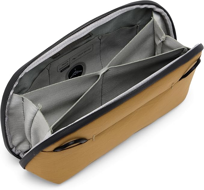 Peak Design Small Tech Pouch, Coyote, Ocean Edition, Electronics Organizer for Travel or Everyday Carry, Origami-Style Storage, Cable Pass-Through, Weatherproof, Gear Carry Bag for Men and Women