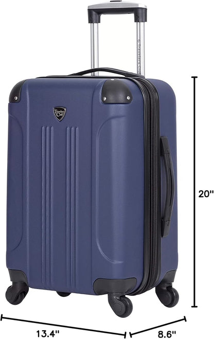 Travelers Club Chicago Hardside Expandable Spinner Luggage, Navy Blue, 20" Carry-On