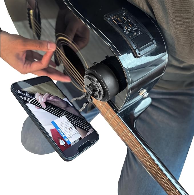 Strum Screen Guitar Phone Mount – Hands-Free Phone Holder with Vacuum Suction for Guitar – Perfect for Watching Tutorials & Tabs – Universal Fit for Guitar Players