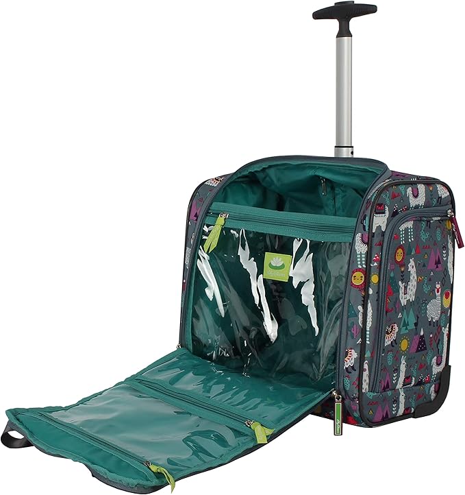 Lily Bloom Designer 15 Inch Carry On - Weekender Overnight Business Travel Luggage - Lightweight 2- Rolling Wheels Suitcase - Under Seat Rolling Bag for Women (One Size, Llama Mama)