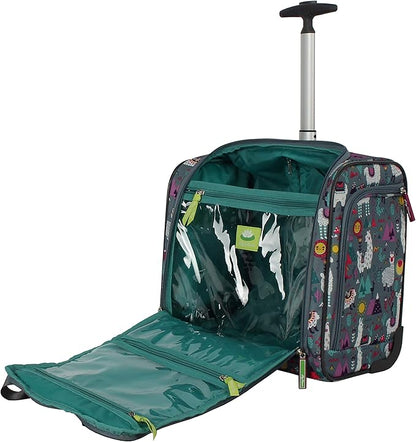Lily Bloom Designer 15 Inch Carry On - Weekender Overnight Business Travel Luggage - Lightweight 2- Rolling Wheels Suitcase - Under Seat Rolling Bag for Women (One Size, Llama Mama)
