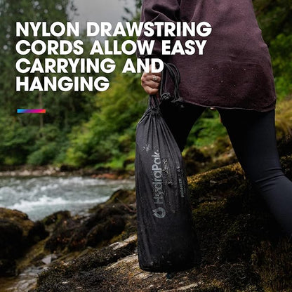 Hydrapak Pioneer - Collapsible Water Storage and Dispensing System (6L or 10L) - BPA & PVC Free Camping Hydration Bladder/Reservoir and Sleeve, Black