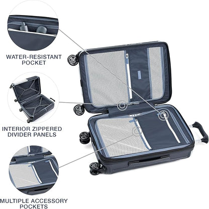 Travelpro Platinum Elite Hardside Expandable Checked Luggage, 8 Wheel Spinner, TSA Lock, Hard Shell Polycarbonate Suitcase, Shadow Black, Checked Medium 25-Inch