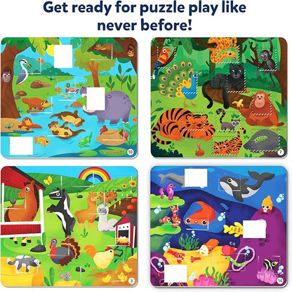Skillmatics Puzzle Activity - Tape It Animal Sticker Puzzles, 300+ Easy-Tear Stickers, Reusable Art & Craft Kit, Educational Fine Motor Skills & Travel Toy, Gift for Kids Ages 4, 5, 6, 7, 8