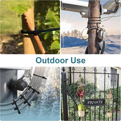 Zip Ties Assorted Sizes 4+6+8+12 inch, 200 Pack, Black Cable Ties, UV Resistant Wire Ties for Indoor and Outdoor Use, LOCKLOCK