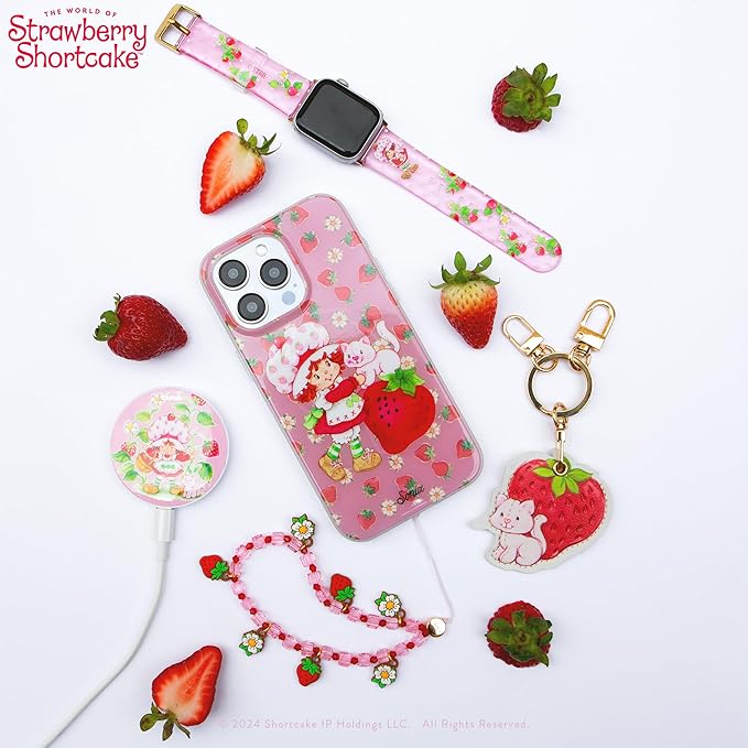Sonix Keychain Case Compatible with Apple AirTag | Protective Cover Keychain for AirTag | Strawberry Shortcake Vintage