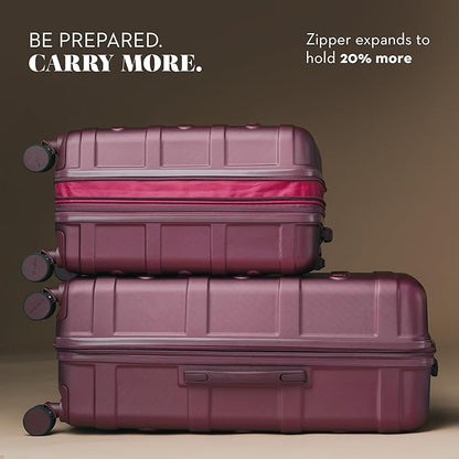 Nine West Celine 3 Piece Luggage Set – 20″ Carry-On & 28″ Checked Suitcase, Burgundy, Lightweight Expandable Hardshell with Spinner Wheels, Water-Resistant – Celine Collection for Women