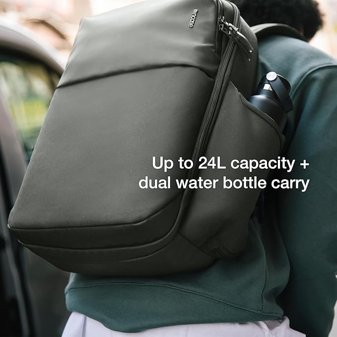 Incase A.R.C. Daypack 24L – Travel Backpack and Laptop Bag for School - Fits up to 16 inch Laptop - 4 Zippered Compartments, 2 Water Bottle Pockets - Commuter and College Backpack - Smoked Ivy