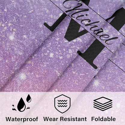 Personalized 6 Set Compression Packing Cubes for Travel Accessories Custom Initial Name Luggage Carry On Suitcase Compressible Expandable Packing Organizer, Purple Glitter