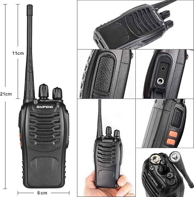 Baofeng Walkie Talkies bf-888s for Adults Handheld Two-Way Radios Long Range UHF Communicator Rechargeable Interphone Professional 4 Pack Walky Talky Set with Earpiece,Li-ion Battery and Charger