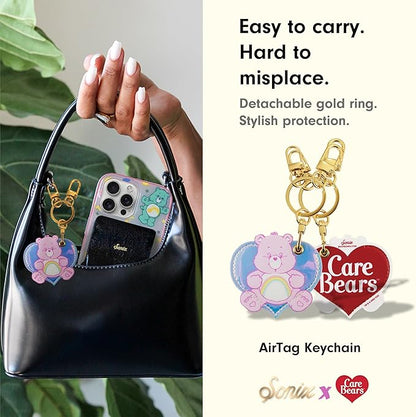 Sonix x Care Bears Keychain Case Compatible with Apple AirTag | Protective AirTag Cover Keychain Charm | Pink |Cheer Bear