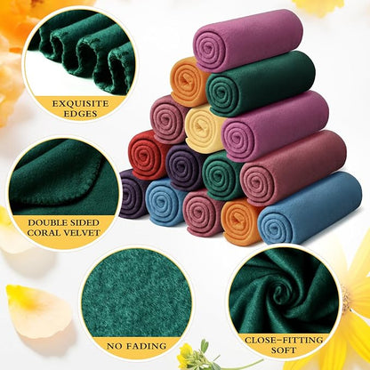 Kinlop Fleece Blanket Bulk 60 x 50 Inch Soft Lightweight Fleece Cozy Blanket Warm Throw Plush Pet Throw for Bed Couch Sofa Home Office Wedding Gifts Travel Camping(Modern Color,40 Packs)