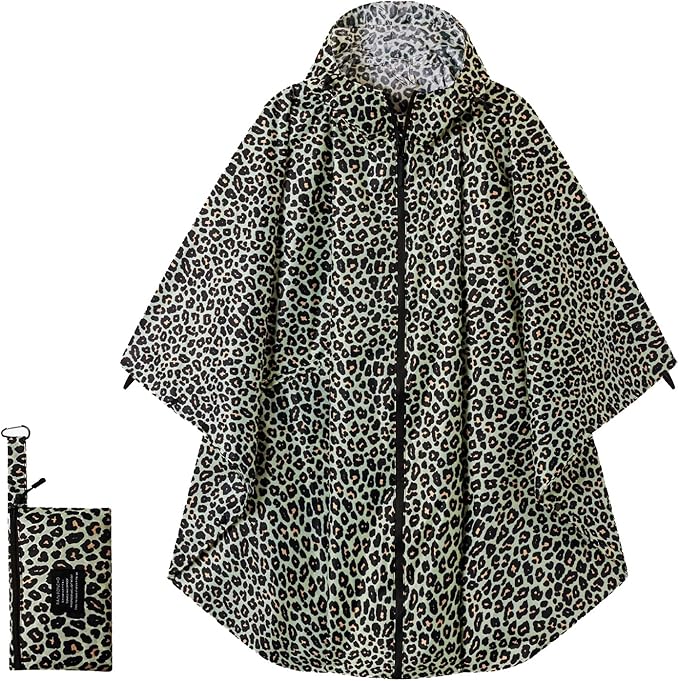 Hooded Rain Ponchos for Adult - Rain Coat and Rain Jacket with Waterproof Pocket and Zipper