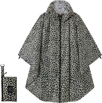 Hooded Rain Ponchos for Adult - Rain Coat and Rain Jacket with Waterproof Pocket and Zipper