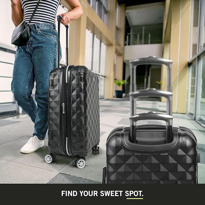 Kenneth Cole REACTION Diamond Tower Collection Lightweight Hardside Expandable 8-Wheel Spinner Travel Luggage, Deep Teal, 20-Inch Checked