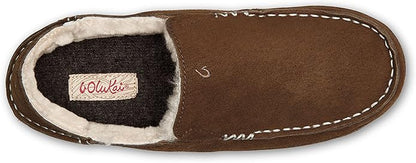 OLUKAI Nohea Slipper, Women's Slip-On Shoes, Genuine Shearling & Premium Nubuck Leather, Drop-In Heel Design, Cozy & Ultra-Soft Comfort Fit