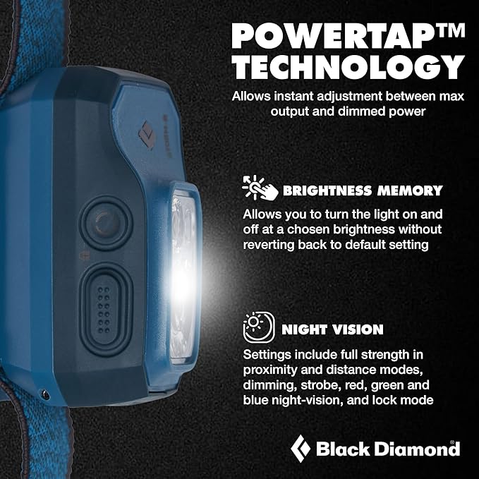BLACK DIAMOND Storm 500-R Rechargeable Headlamp | 500 Lumens Brightness | Waterproof & Micro-USB Charging | Azul