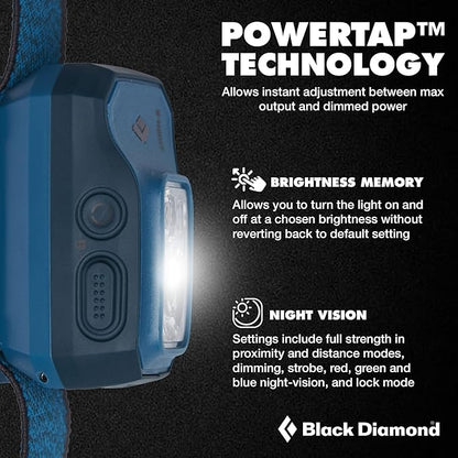 BLACK DIAMOND Storm 500-R Rechargeable Headlamp | 500 Lumens Brightness | Waterproof & Micro-USB Charging | Azul