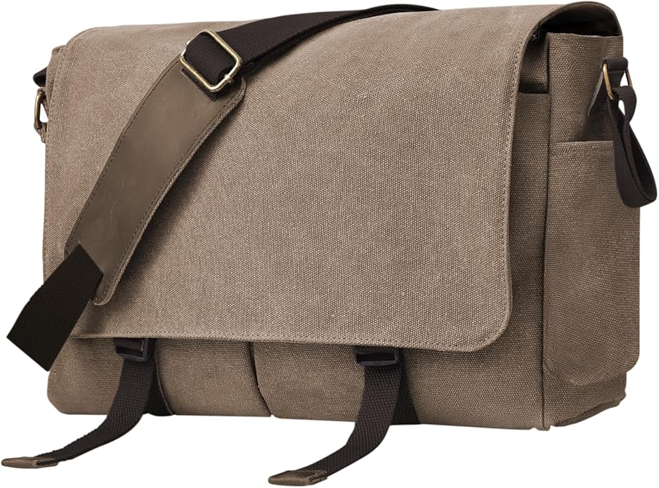 Messenger Bag for men Laptop Bag UnisexRetro Canvas Bag14-15.6 inches Casual single shoulder bag For Work College Travel