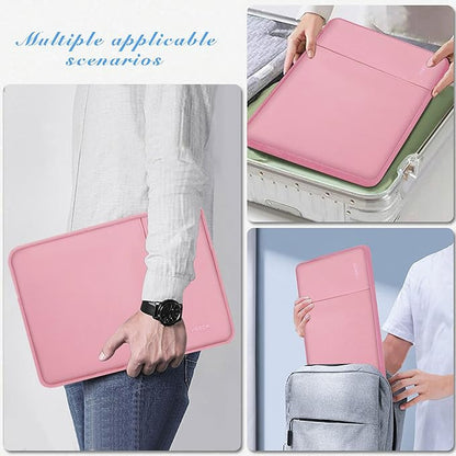 Slim Laptop Case 13.3 14 inch Sleeve, Rainproof & Shockproof Carrying Case for Notebooks Compatible with MacBook Pro 14" and All Models 13.3" MacBook Air/Pro, Most Popular 13"-14" PC,Pink