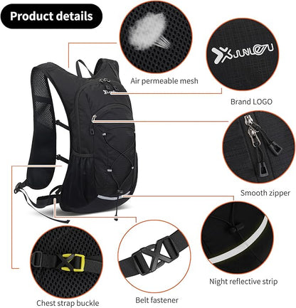 DOJUNS Hiking Backpack Lightweight Travel Backpack 20L Waterproof Hiking Daypacks Camping Backpack for Men Women (Black)